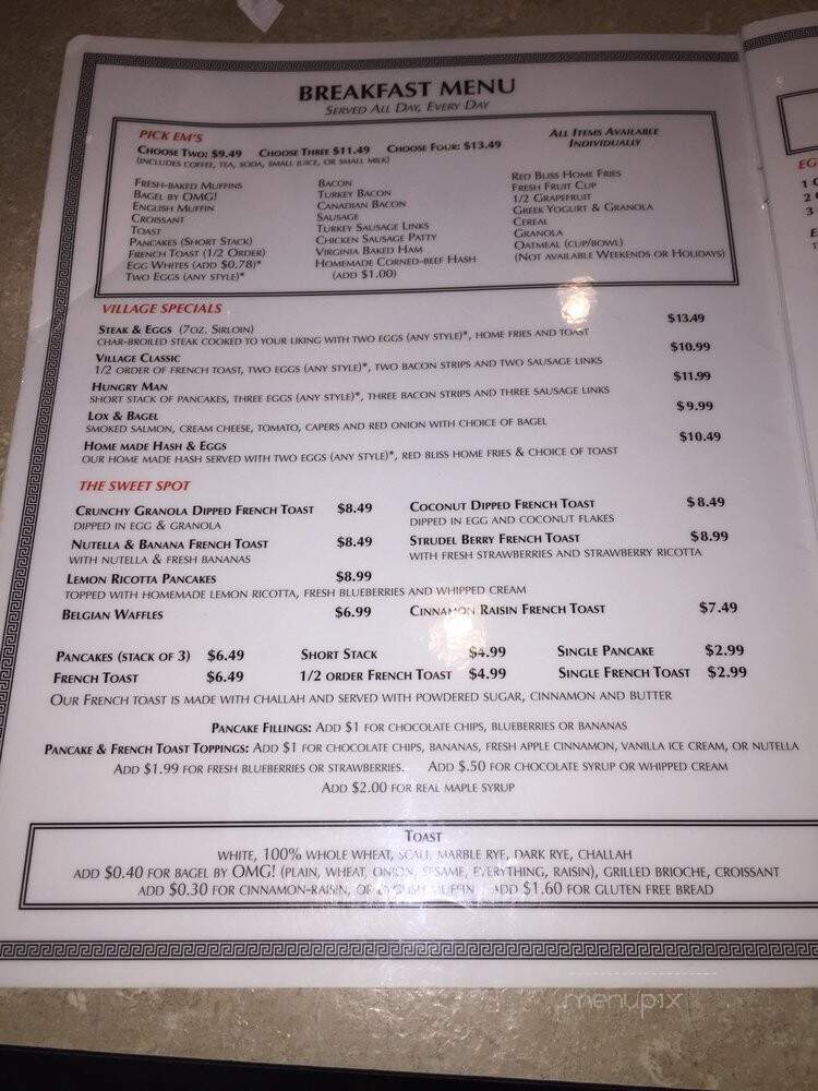Village Cafe - Newton, MA menu_pic