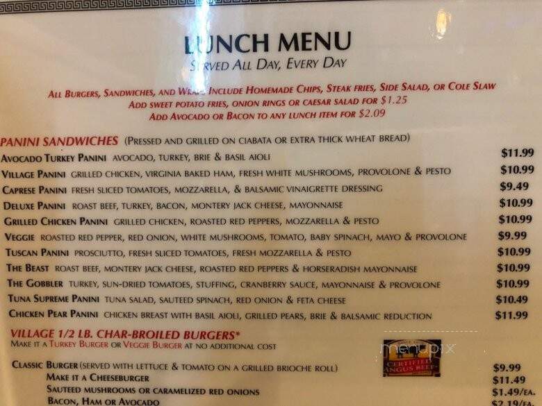 Village Cafe - Newton, MA menu_pic