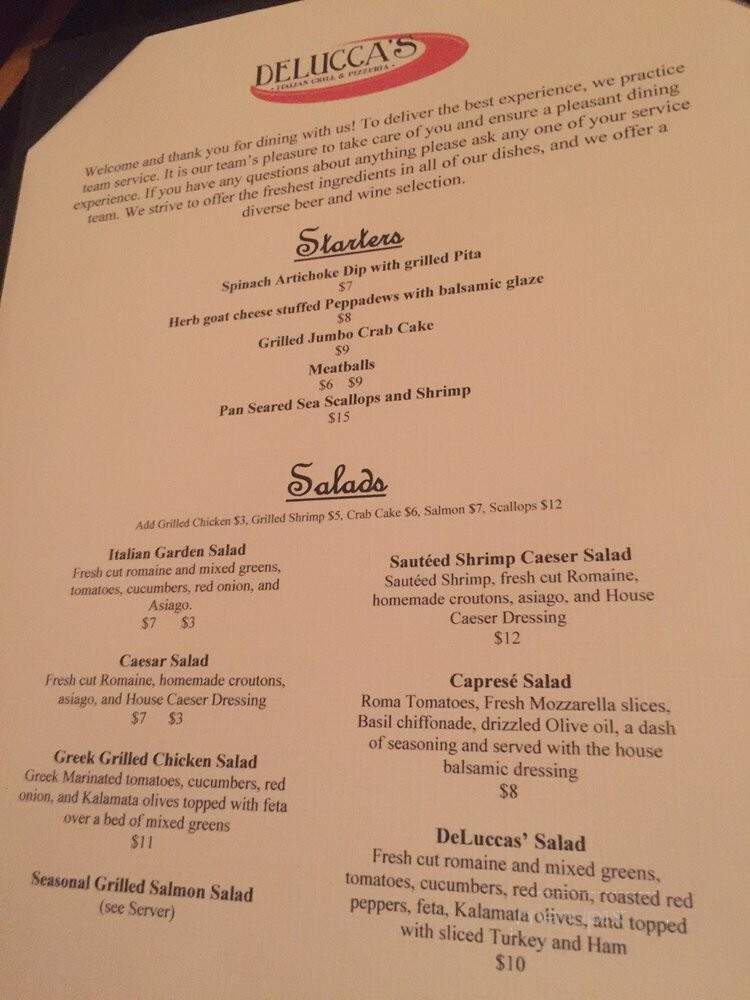 Delucca's Italian Grill and Pizzeria - West Columbia, SC menu_pic