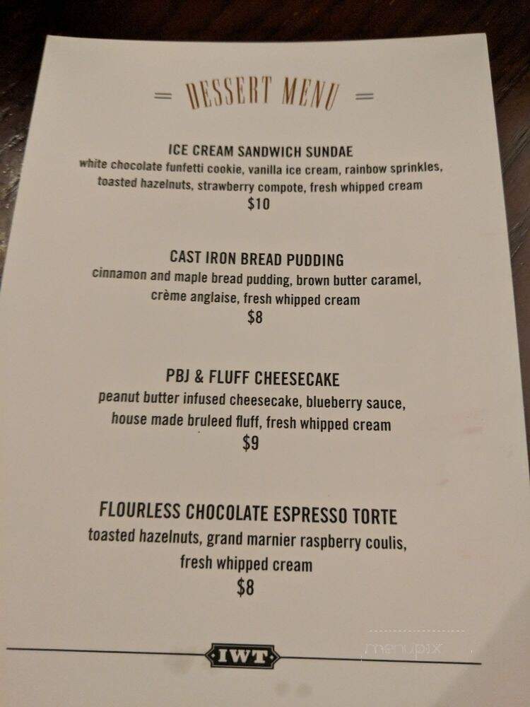 Iron Works Tavern - Warwick, RI menu_pic