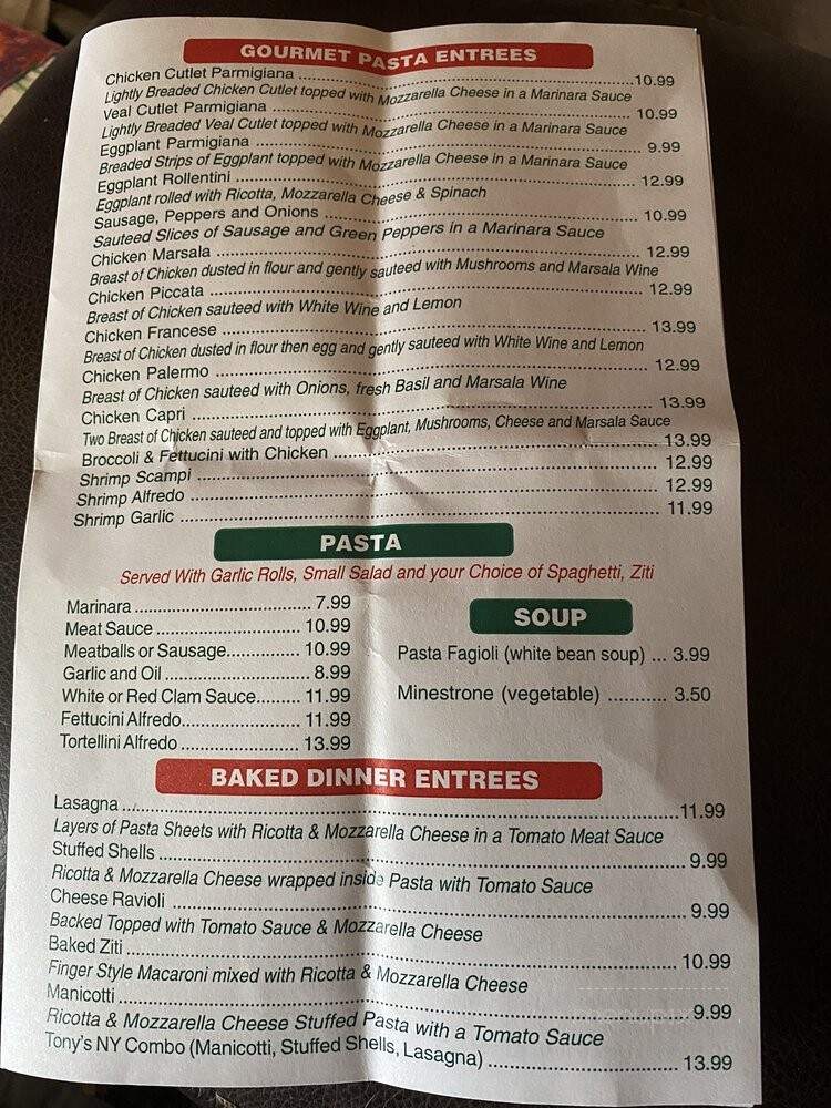 Tony's Pizza - Deland, FL menu_pic