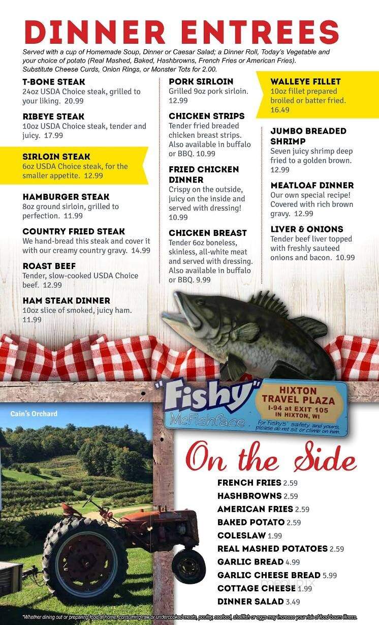 Timber Valley Restaurant - Hixton, WI menu_pic