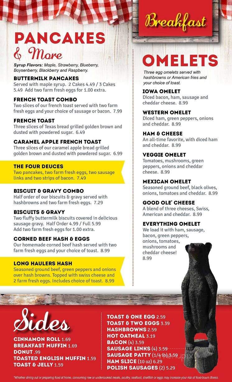 Timber Valley Restaurant - Hixton, WI menu_pic