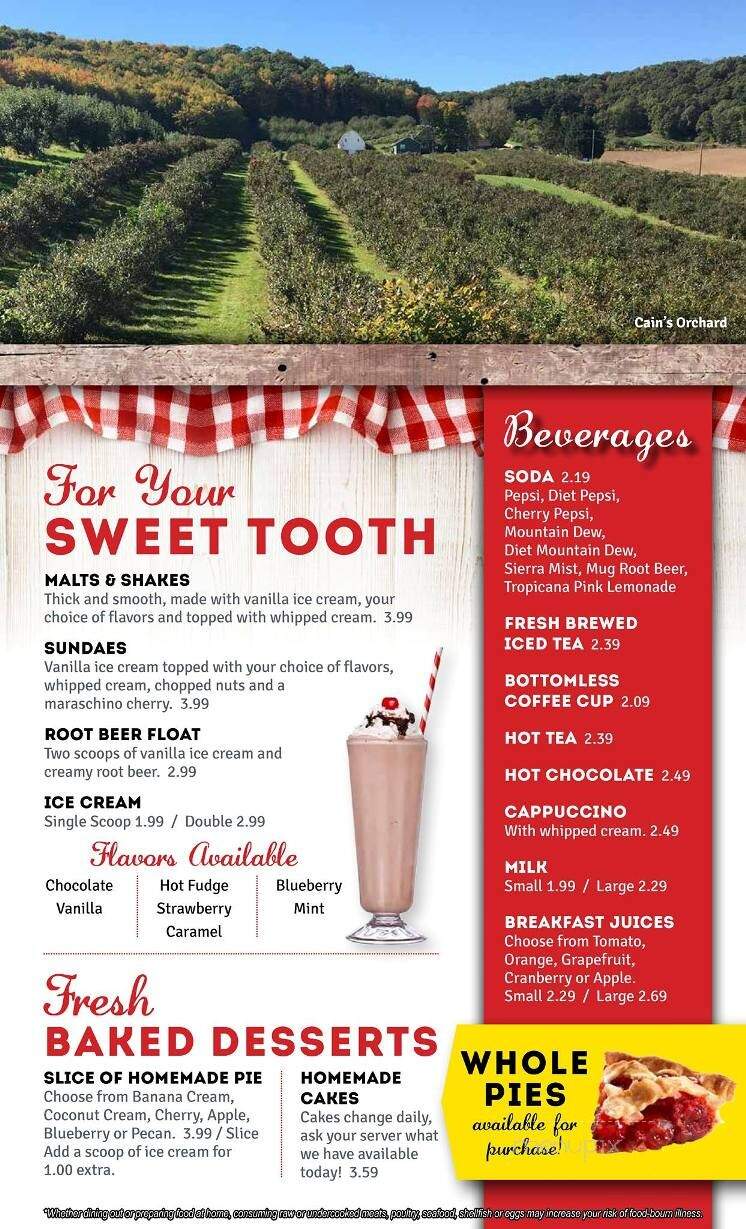 Timber Valley Restaurant - Hixton, WI menu_pic