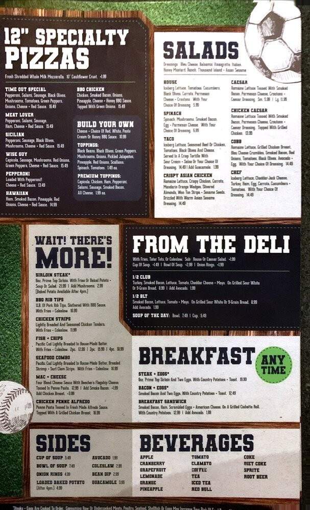 Time Out Ale House - Federal Way, WA menu_pic