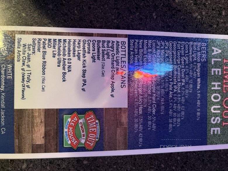 Time Out Ale House - Federal Way, WA menu_pic