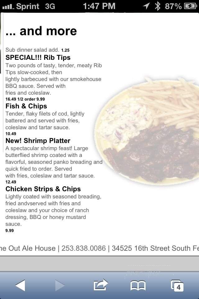 Time Out Ale House - Federal Way, WA menu_pic