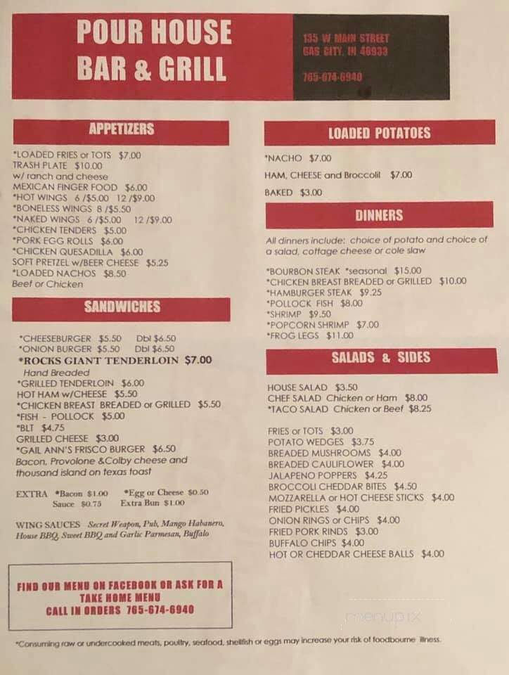 Pour House - Gas City, IN menu_pic