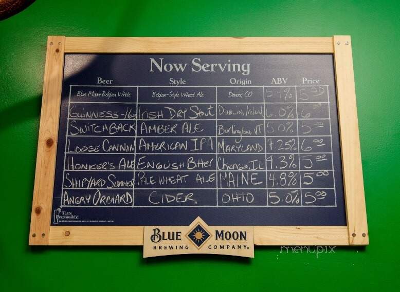 Irish American Club - Newport, RI menu_pic