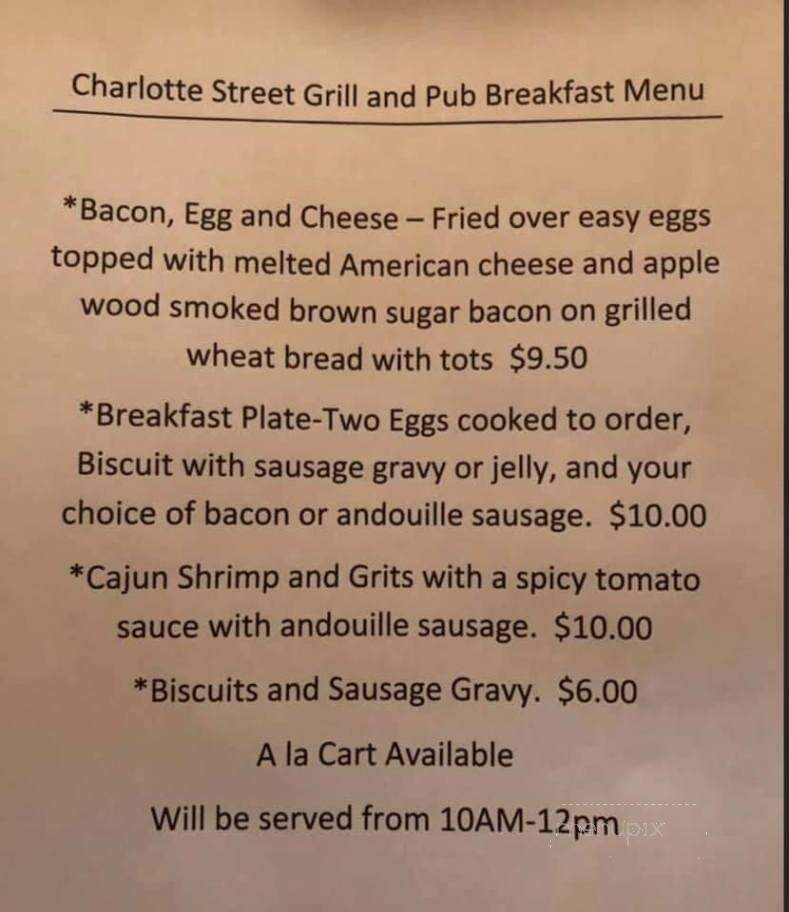 Charlotte Street Pub - Asheville, NC menu_pic