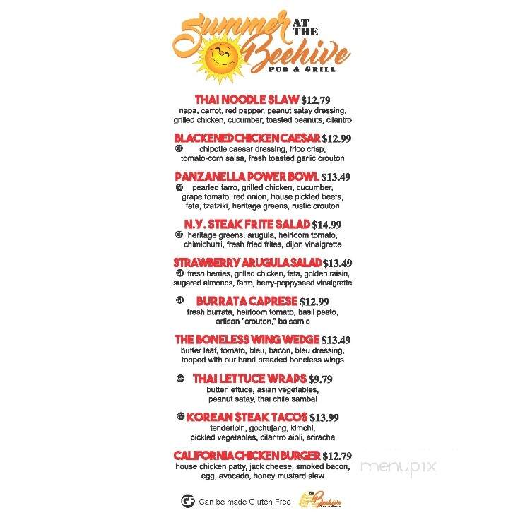 Beehive Grill - Logan, UT menu_pic