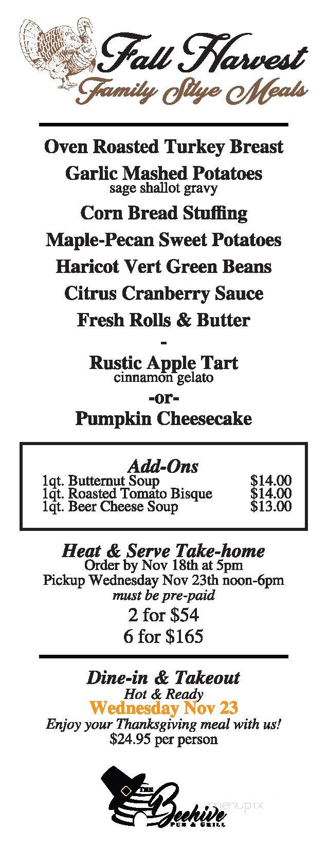 Beehive Grill - Logan, UT menu_pic