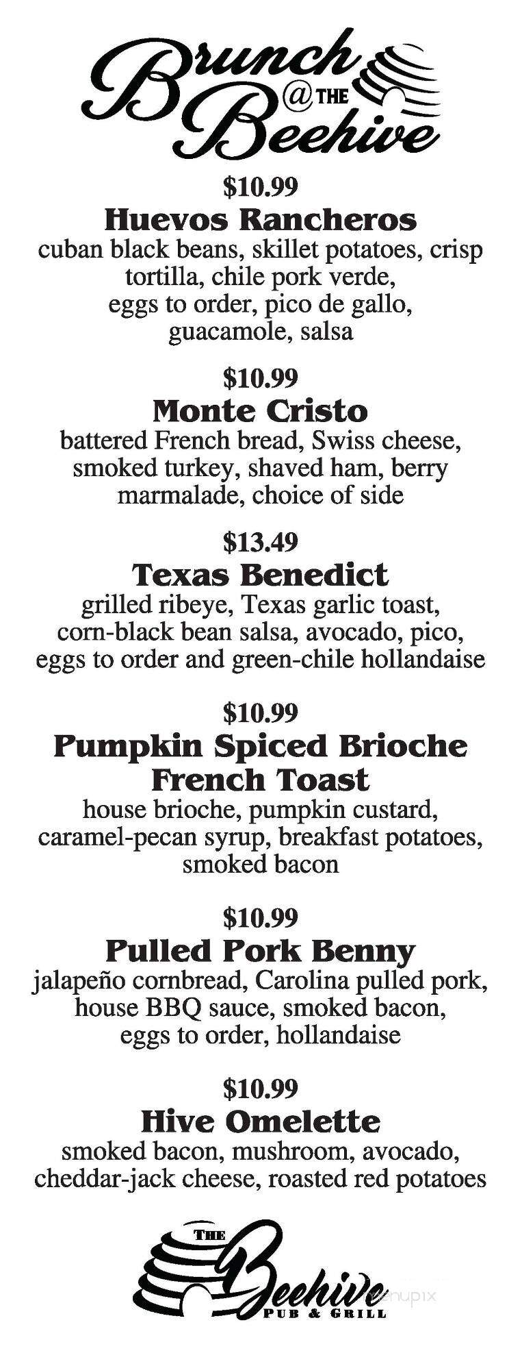 Beehive Grill - Logan, UT menu_pic