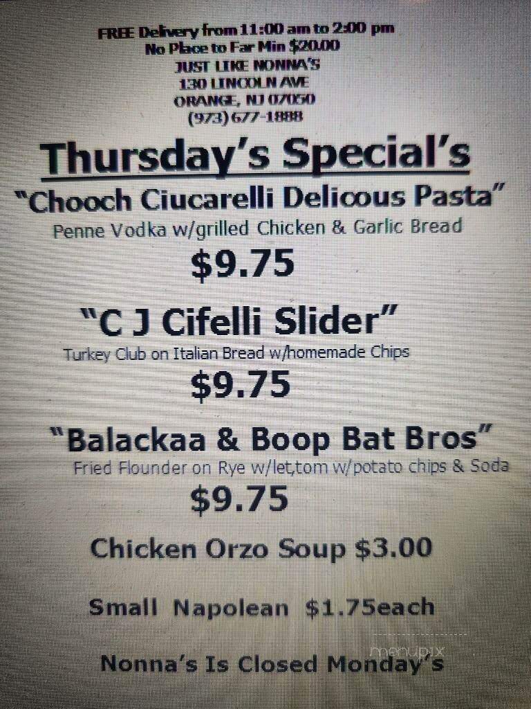 Just Like Nonna - Orange, NJ menu_pic