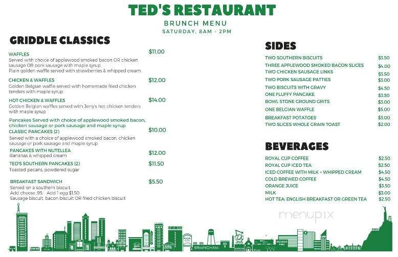 Ted's Restaurant - Birmingham, AL menu_pic
