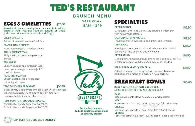 Ted's Restaurant - Birmingham, AL menu_pic
