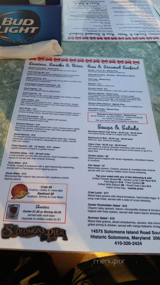 Stoney's Seafood House - Solomons, MD menu_pic