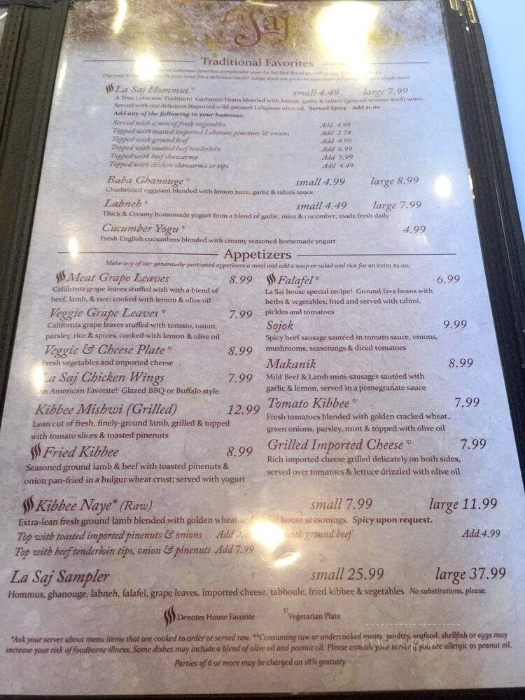 La Saj - Sterling Heights, MI menu_pic