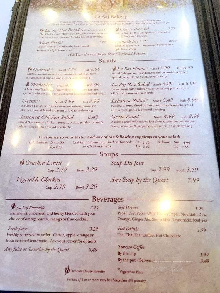 La Saj - Sterling Heights, MI menu_pic