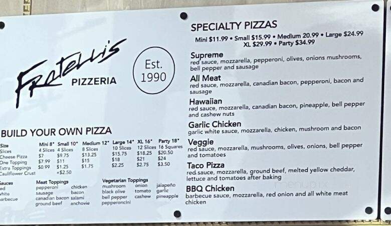 Fratelli's Pizzeria - Victorville, CA