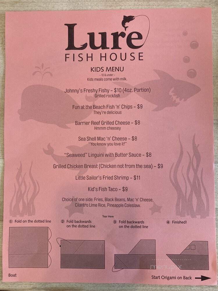 Lure Fish House - Camarillo, CA menu_pic