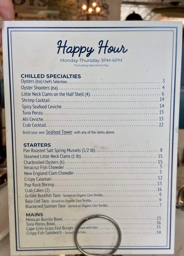 Lure Fish House - Camarillo, CA menu_pic
