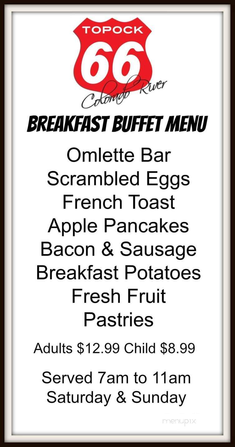 Topock Gorge Marina - Topock, AZ menu_pic