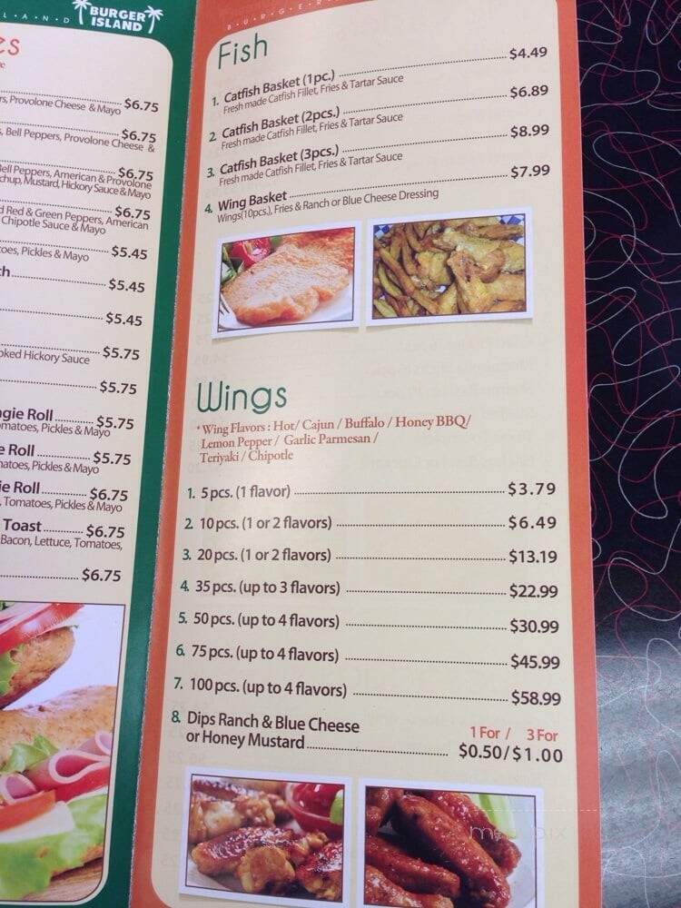 Burger Island - Garland, TX menu_pic