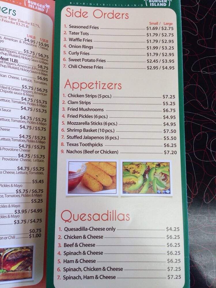 Burger Island - Garland, TX menu_pic