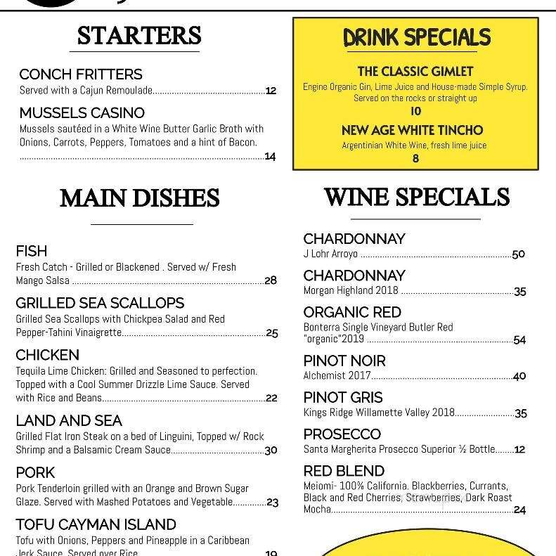 Gypsy Cab Co Restaurant - St Augustine, FL menu_pic