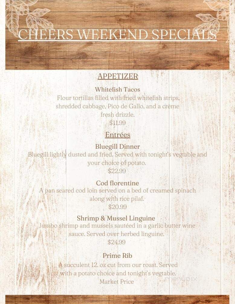 Cheers Neighborhood Grill - Mount Pleasant, MI menu_pic