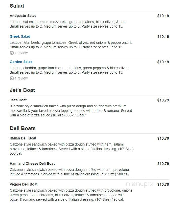 Jet's Pizza - Traverse City, MI menu_pic