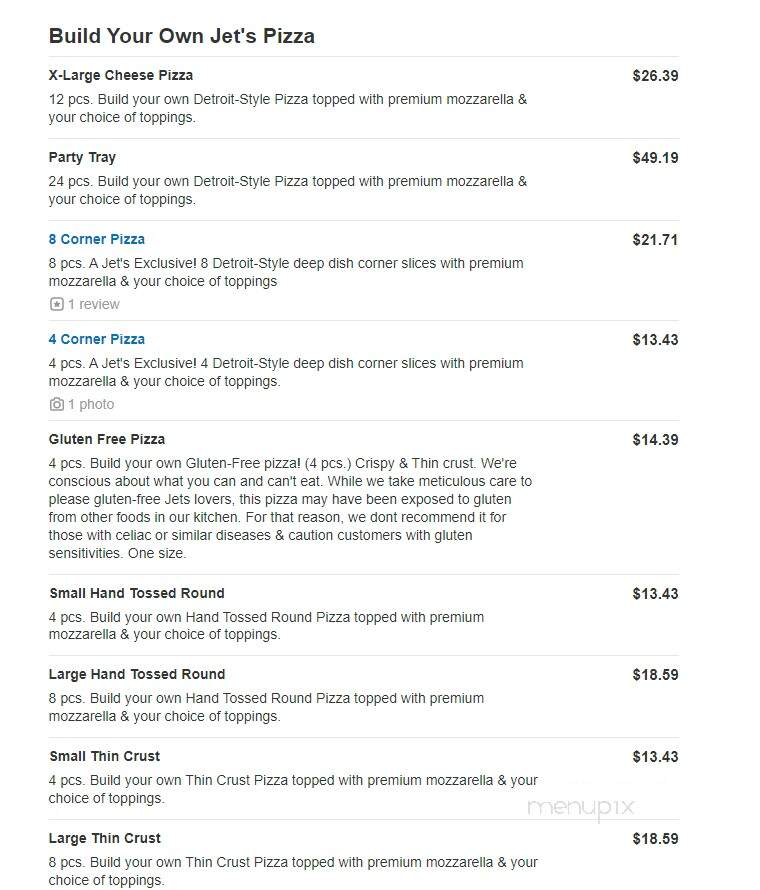Jet's Pizza - Traverse City, MI menu_pic