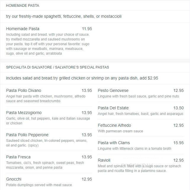 Salvatore Scallopini Italian - Birmingham, MI menu_pic