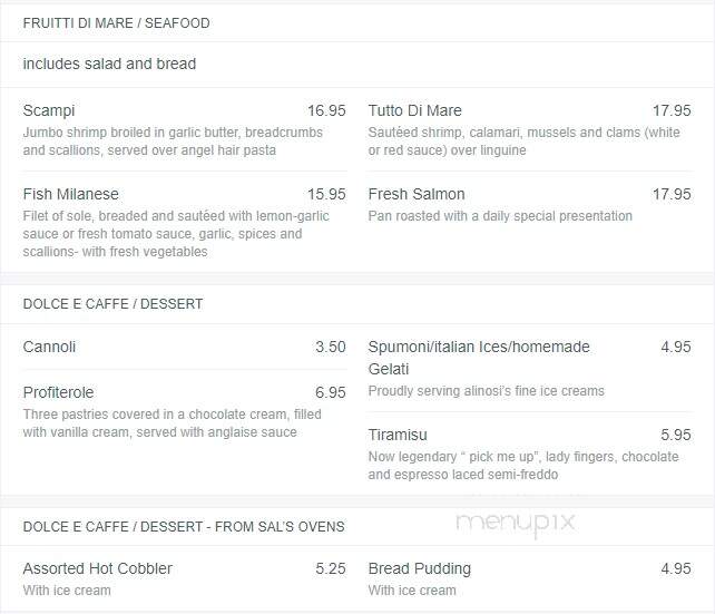 Salvatore Scallopini Italian - Birmingham, MI menu_pic
