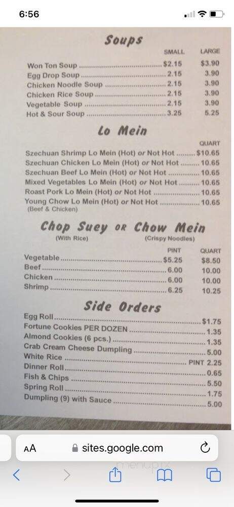 Wing Wong Carryout Restaurant - Macomb, MI menu_pic