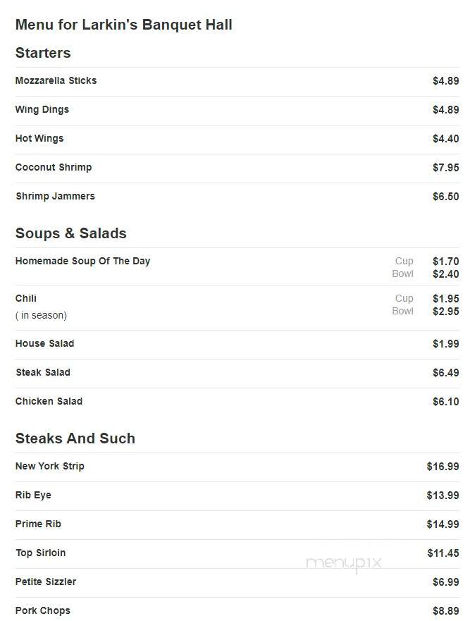 Larkin's Restaurant - Lowell, MI menu_pic