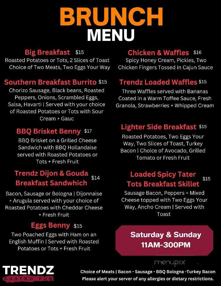 Trendz Cafe and Wine Bar - Dartmouth, NS menu_pic