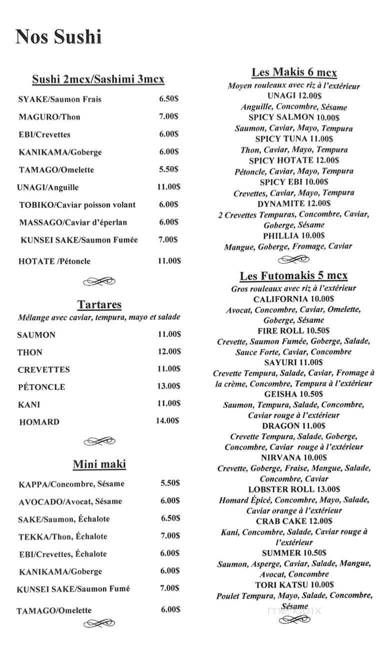 Restaurant Chiyo - Salaberry-De-Valleyfield, QC menu_pic