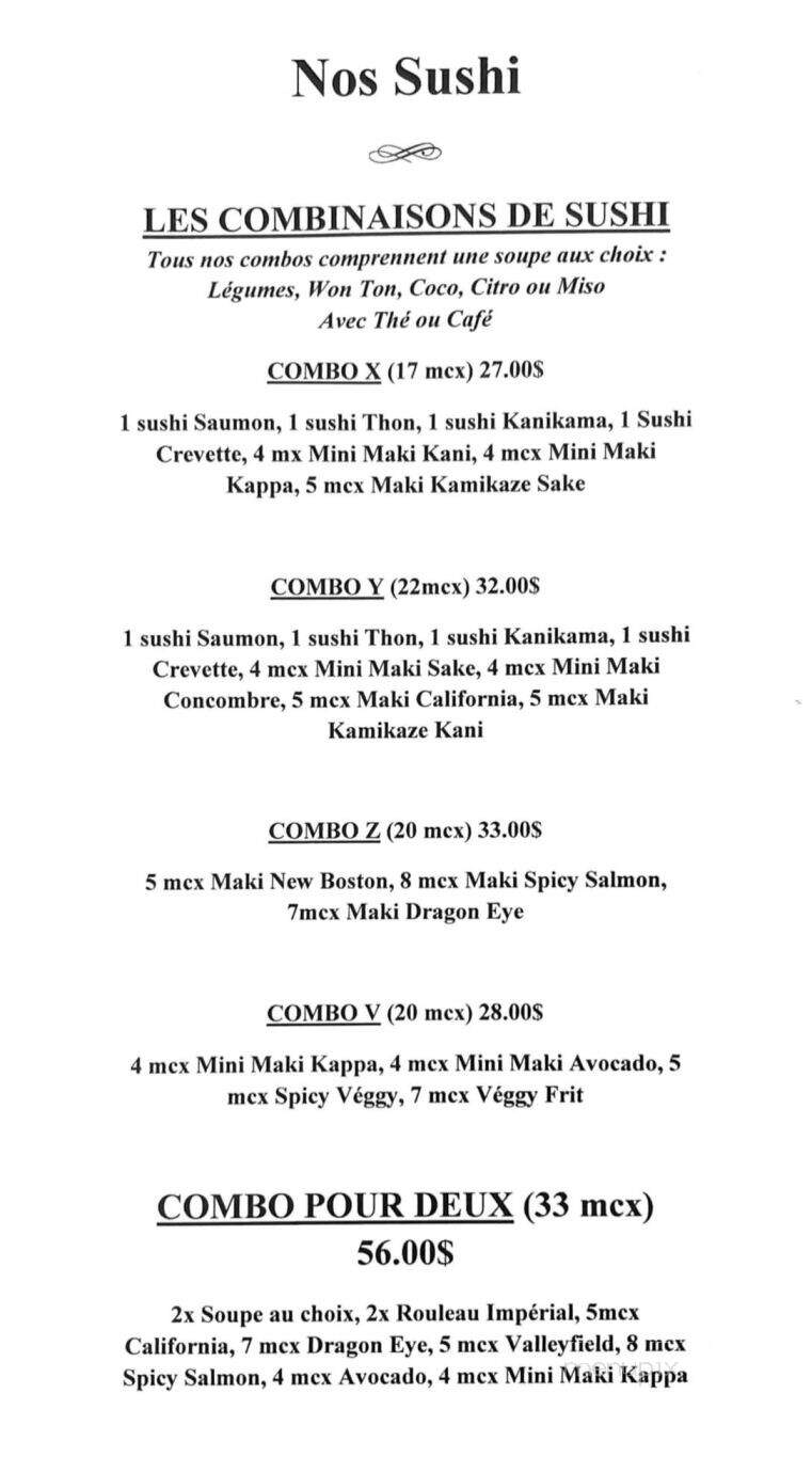 Restaurant Chiyo - Salaberry-De-Valleyfield, QC menu_pic