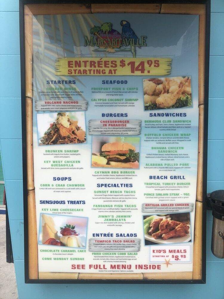 Jimmy Buffett's Margaritaville - Niagara Falls, ON menu_pic