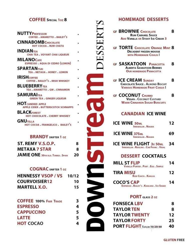 Downstream Bar & Grill - Jasper, AB menu_pic