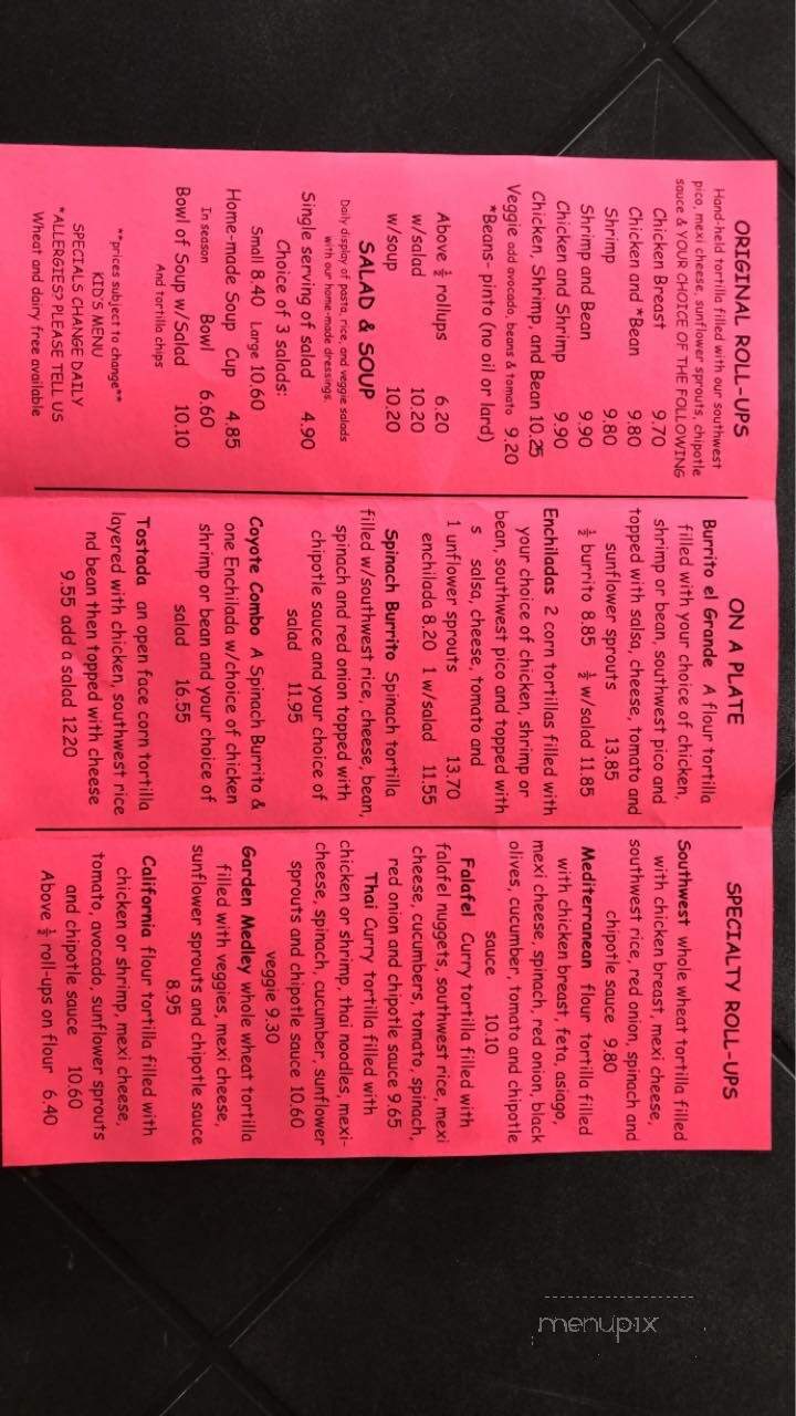 Delicado's - Nanaimo, BC menu_pic