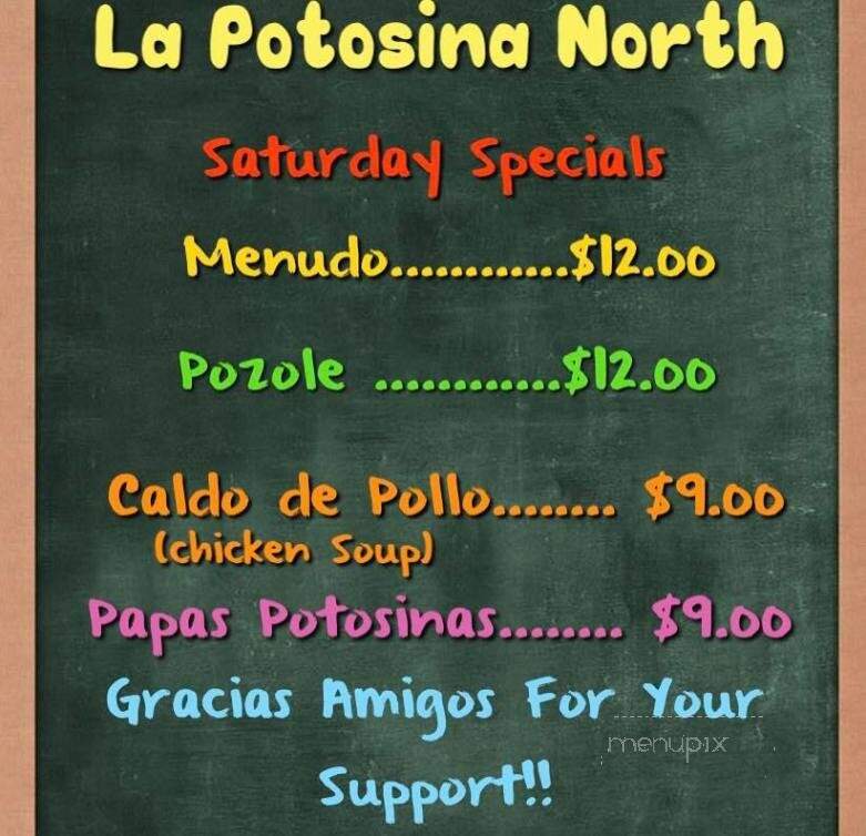La Potosina Mexican Restaurant - Danville, IL menu_pic