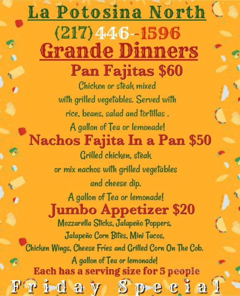 La Potosina Mexican Restaurant - Danville, IL menu_pic