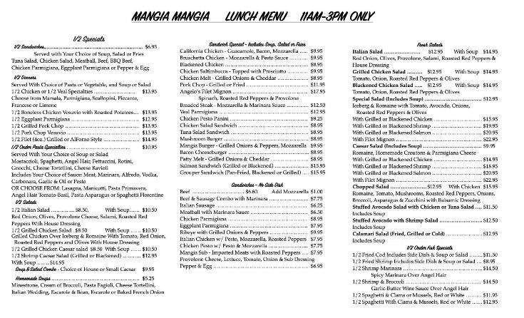 Mangia Mangia - Countryside, IL menu_pic