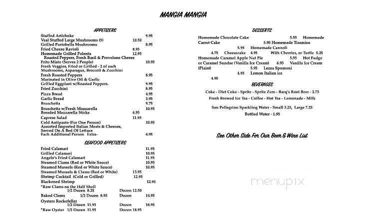 Mangia Mangia - Countryside, IL menu_pic