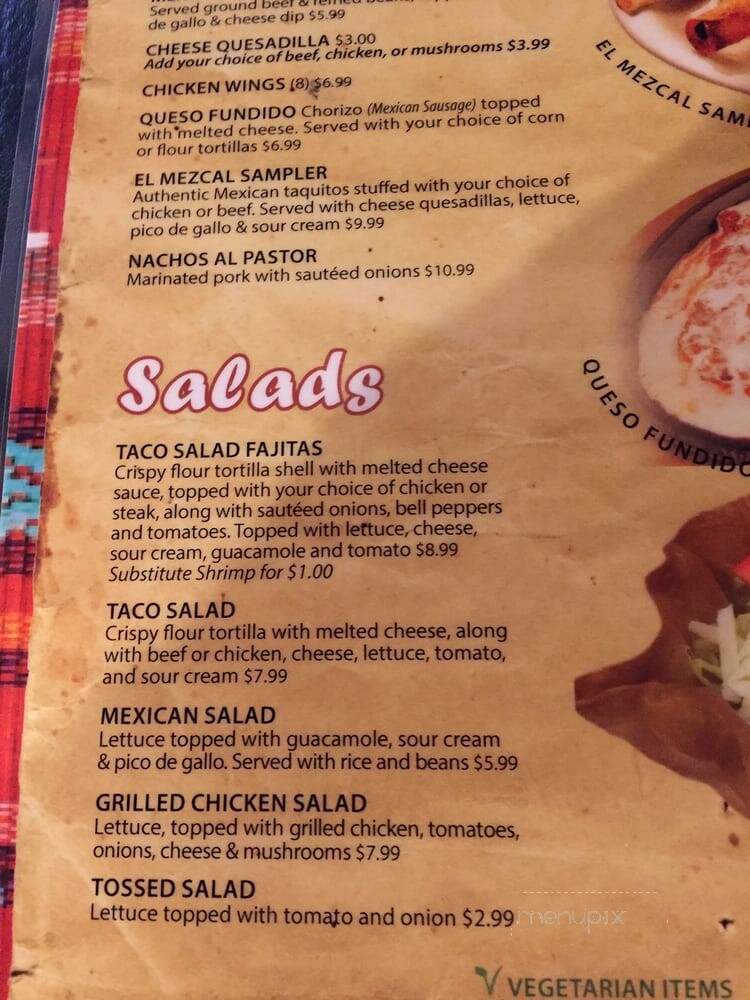 El Mezcal Mexican Restaurant - Bethalto, IL menu_pic