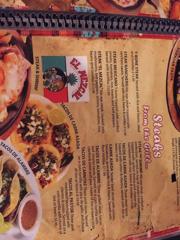 El Mezcal Mexican Restaurant - Bethalto, IL menu_pic