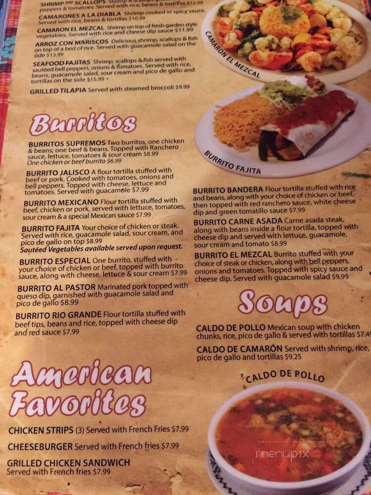 El Mezcal Mexican Restaurant - Bethalto, IL menu_pic